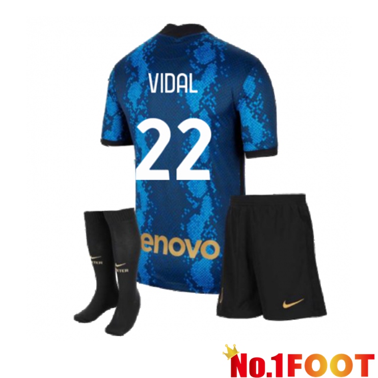 Inter Milan（VIDAL 22）Kids Home Jersey Blue 2021/2022