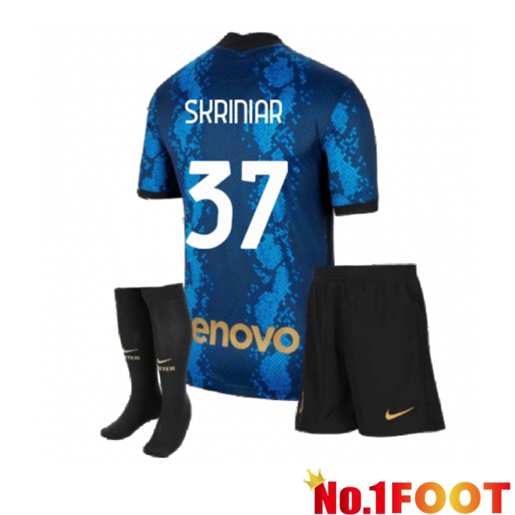 Inter Milan（SKRINIAR 37）Kids Home Jersey Blue 2021/2022