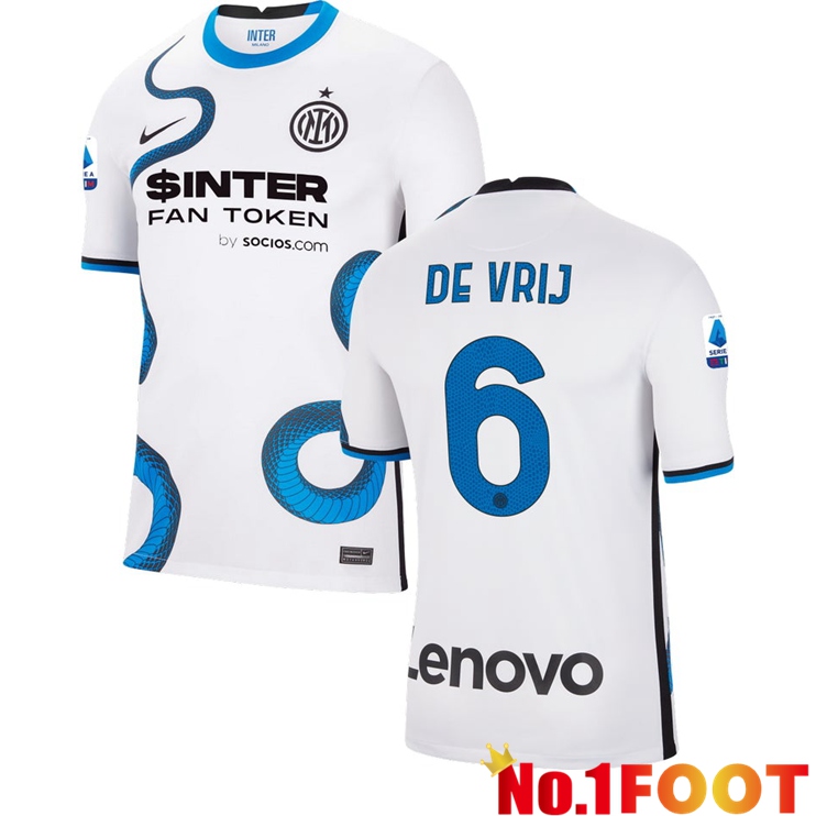 Inter Milan（DE VRIJ 6）Away Jersey White 2021/2022