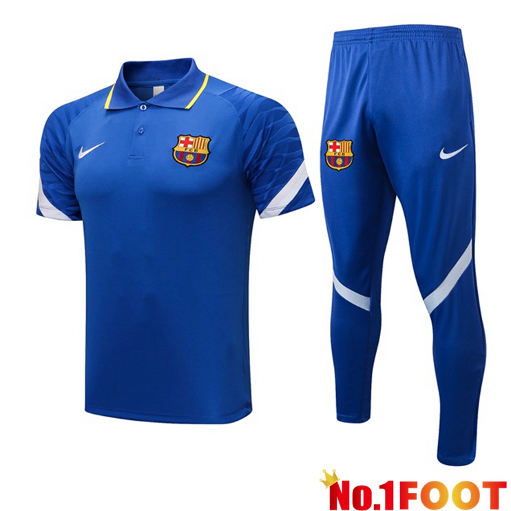 FC Barcelona Polo Shirt + Pants Blue 2021/2022