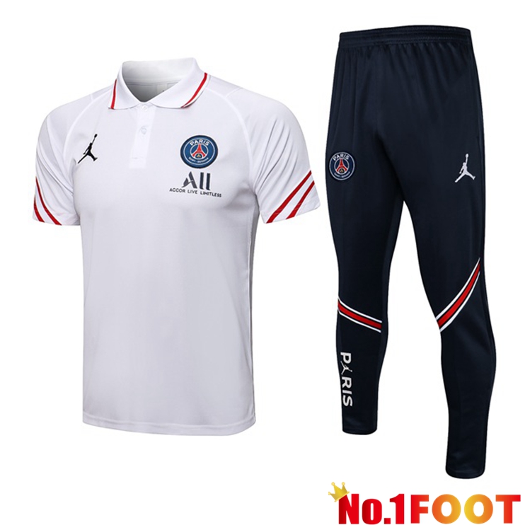 Jordan PSG Polo Shirt + Pants White 2021/2022