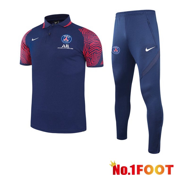 Paris PSG Polo Shirt + Pants Blue Royal 2021/2022