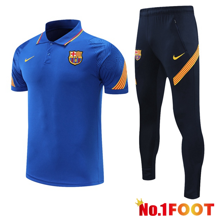 FC Barcelona Polo Shirt + Pants Blue 2021/2022 - Click Image to Close