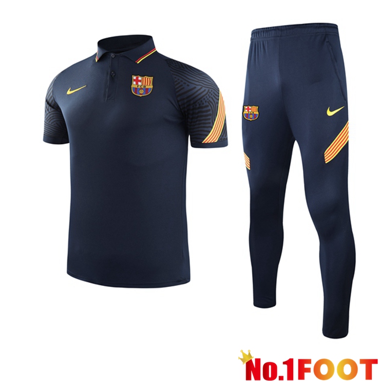 FC Barcelona Polo Shirt + Pants Grey Fonce 2021/2022 - Click Image to Close