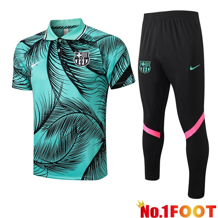 FC Barcelona Polo Shirt + Pants Green 2021/2022