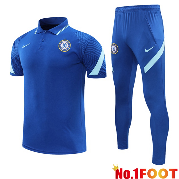 FC Chelsea Polo Shirt + Pants Blue 2021/2022