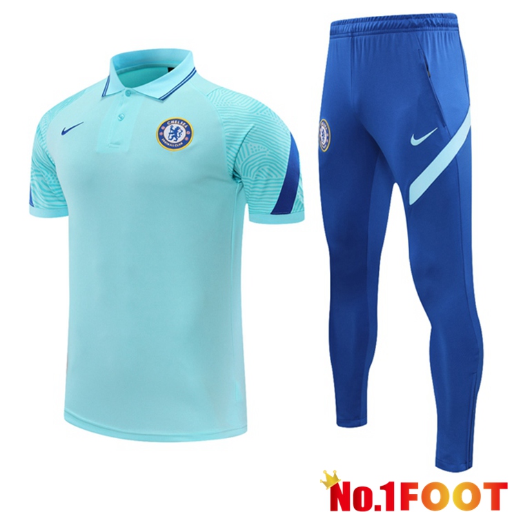 FC Chelsea Polo Shirt + Pants Blue 2021/2022