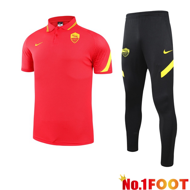 AS Roma Polo Shirt + Pants Red 2021/2022