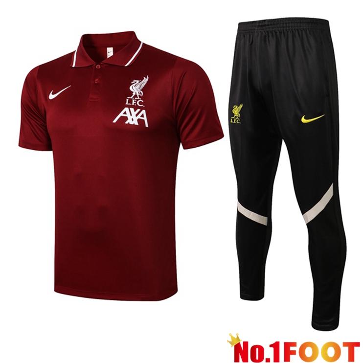 FC Liverpool Polo Shirt + Pants Red 2021/2022 - Click Image to Close