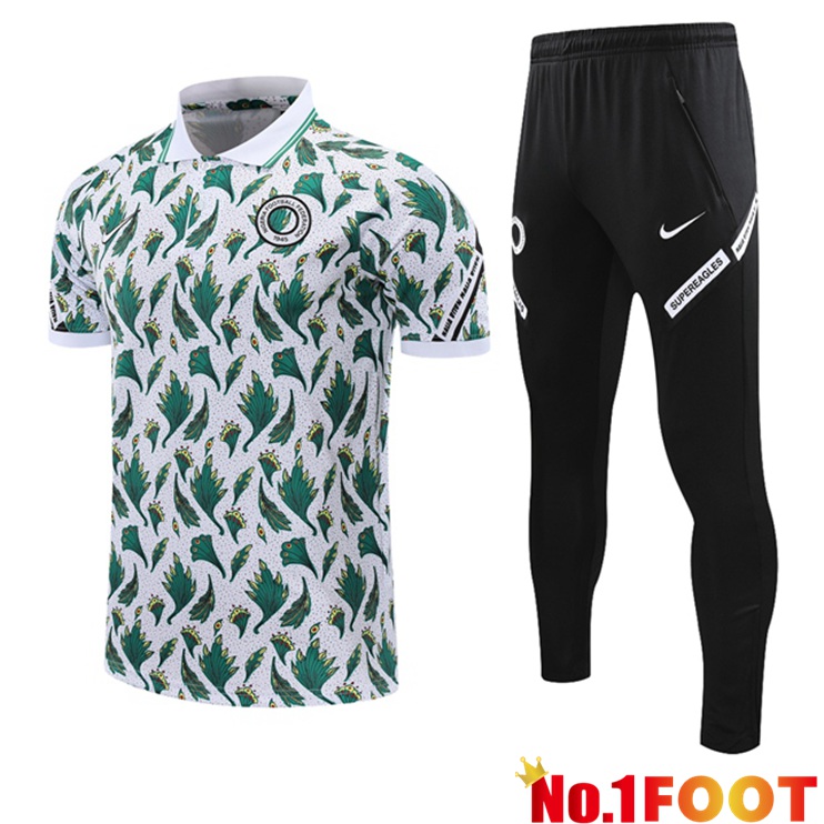 Nigeria Polo Shirt + Pants White Green 2021/2022