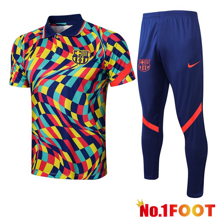 FC Barcelona Polo Shirt + Pants Yellow Blue 2021/2022