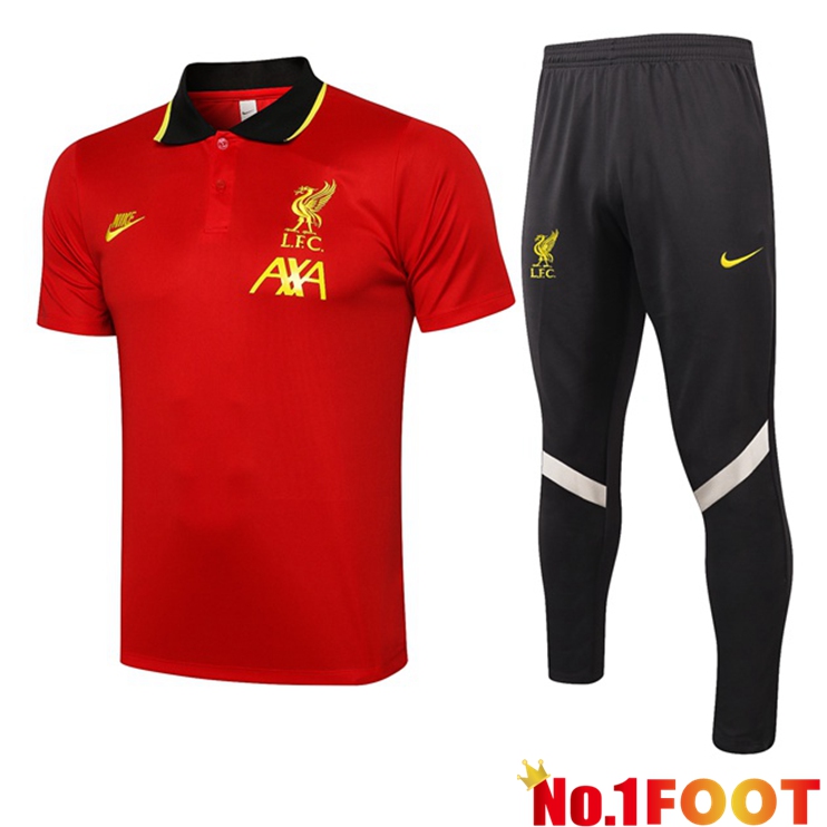 FC Liverpool Polo Shirt + Pants Red 2021/2022 - Click Image to Close