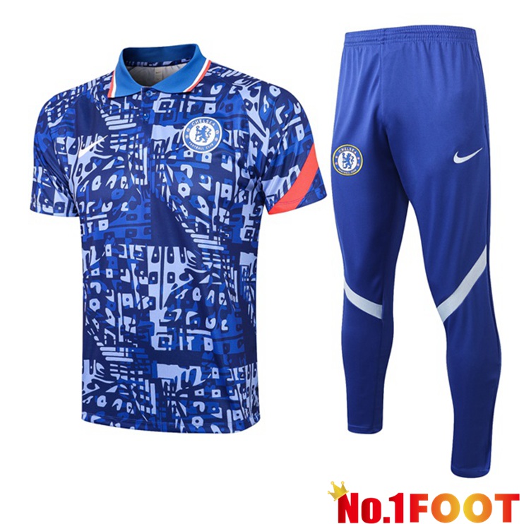 FC Chelsea Polo Shirt + Pants Blue 2021/2022 - Click Image to Close