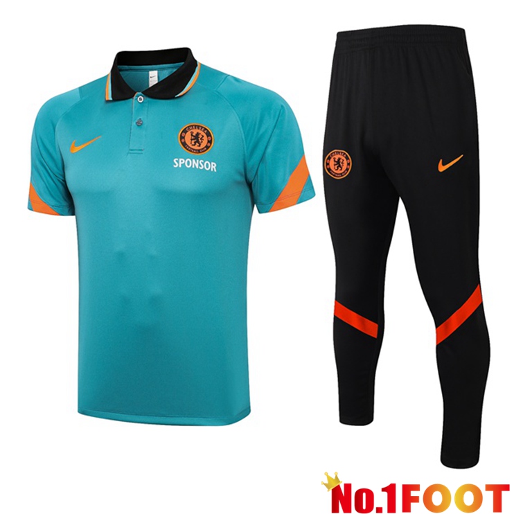 FC Chelsea Polo Shirt + Pants Blue 2021/2022 - Click Image to Close