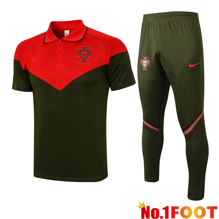 Portugal Polo Shirt + Pants Red Green 2021/2022