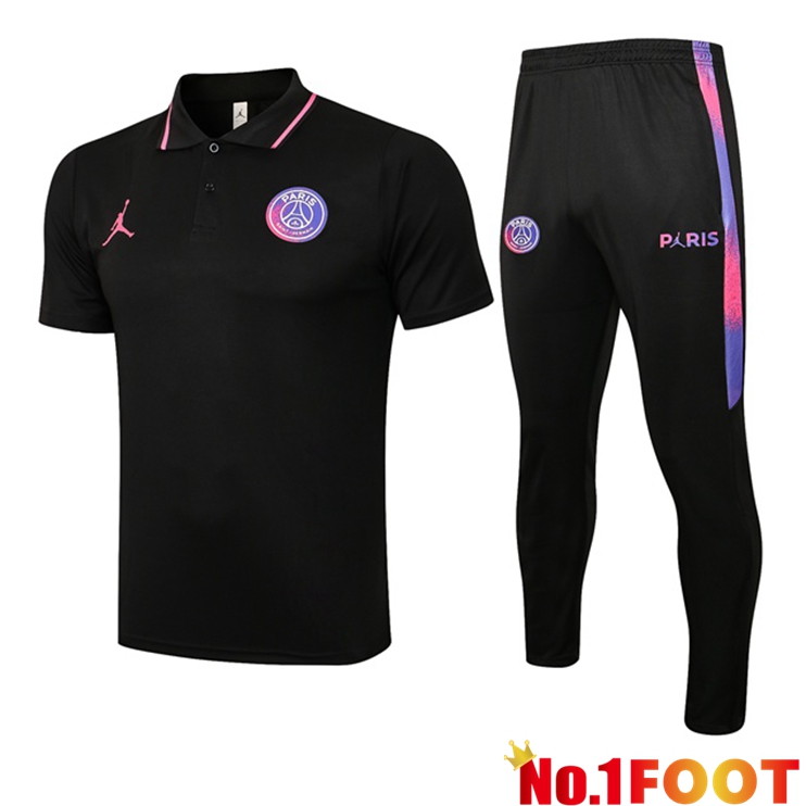 Paris PSG Polo Shirt + Pants Black 2021/2022