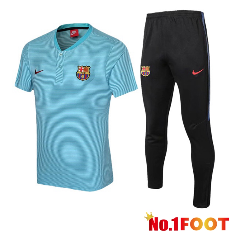 FC Barcelona Polo Shirt + Pants Blue 2021/2022