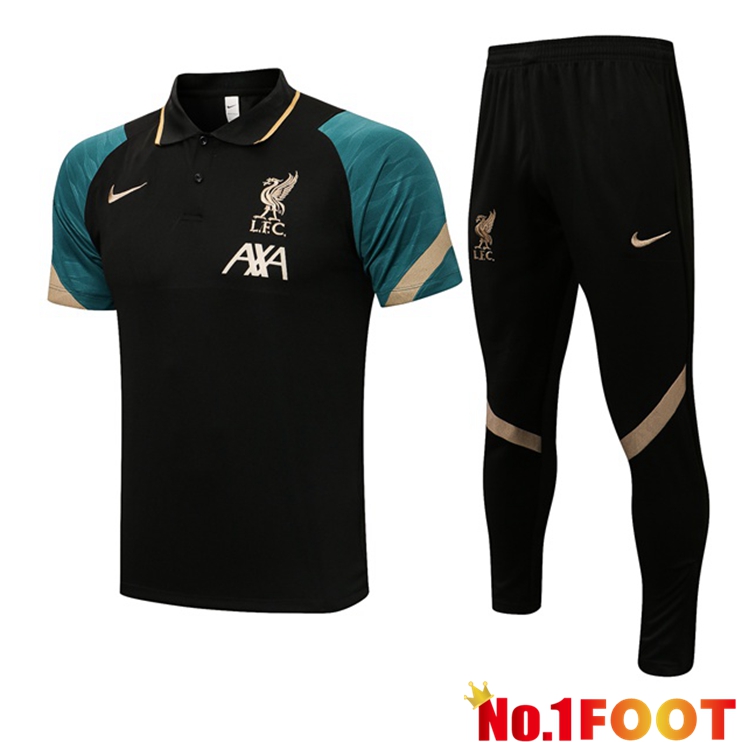 FC Liverpool Polo Shirt + Pants Black 2021/2022 - Click Image to Close