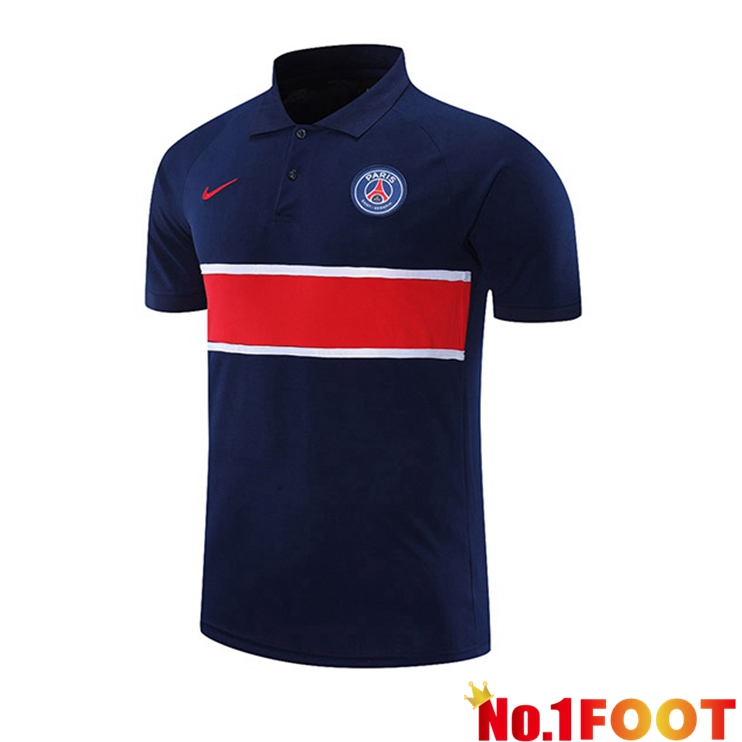 Paris PSG Polo Shirt Blue Royal Red 2021/2022