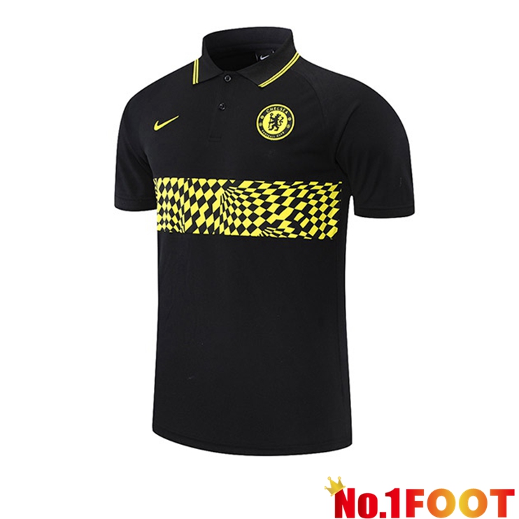 FC Chelsea Polo Shirt Black Yellow 2021/2022