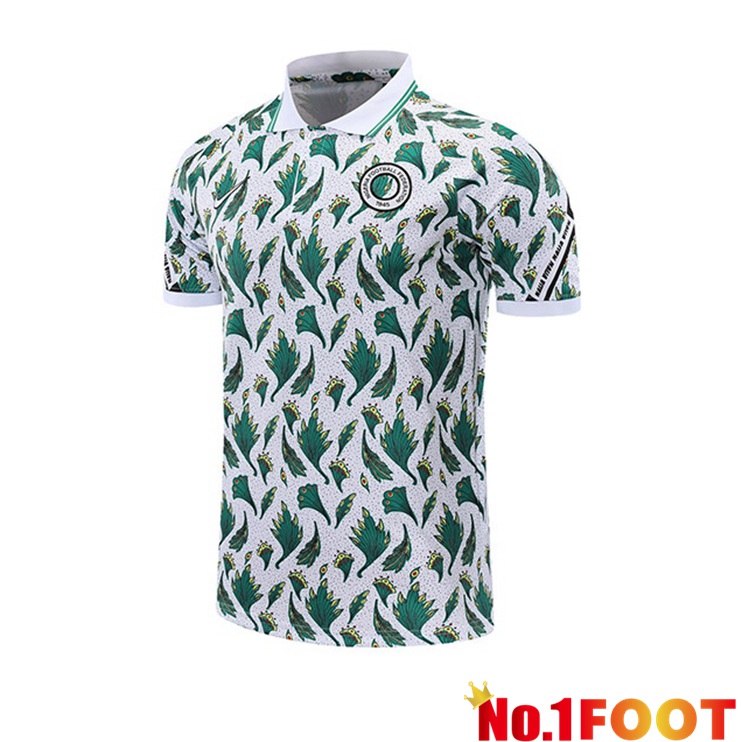 Nigeria Polo Shirt White Green 2021/2022 - Click Image to Close