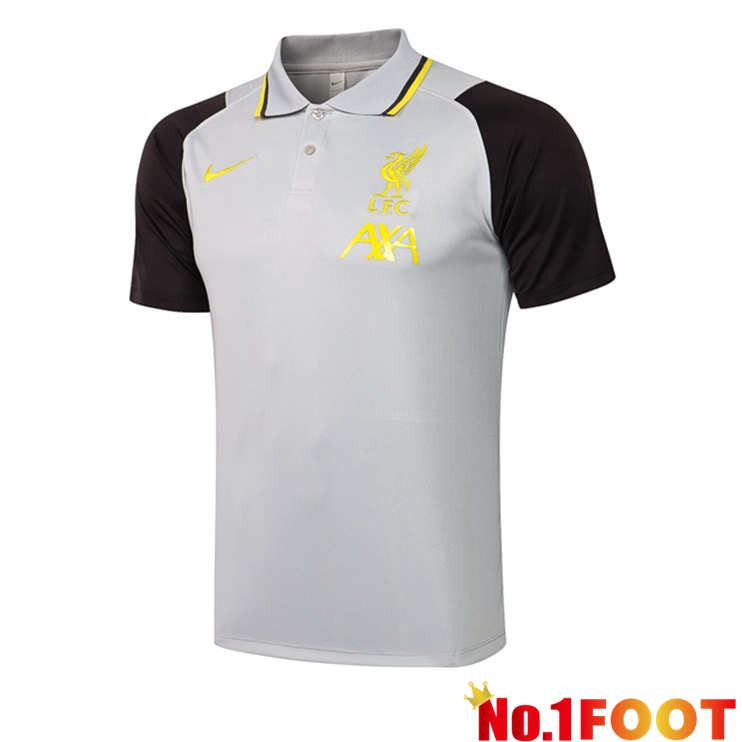 FC Liverpool Polo Shirt Grey Black 2021/2022