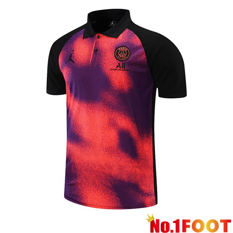 Paris PSG Polo Shirt Red Black 2021/2022