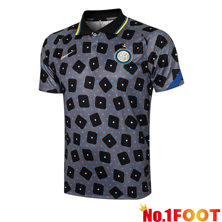 Inter Milan Polo Shirt Grey Black 2021/2022