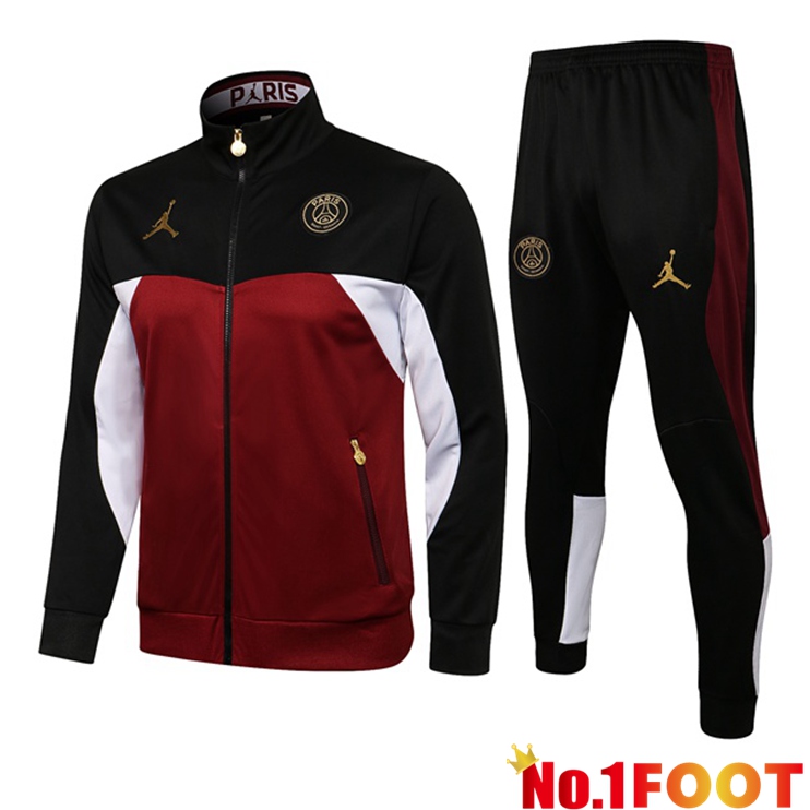 Jordan PSG Training Tracksuit Black Red 2021/2022