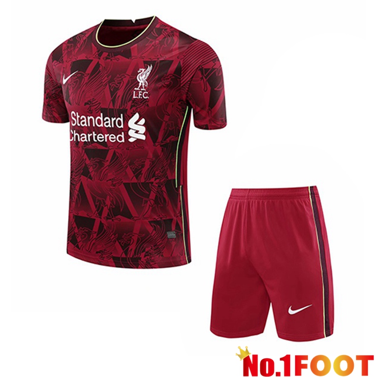 FC Liverpool Training T Shirt + Shorts Red 2021/2022