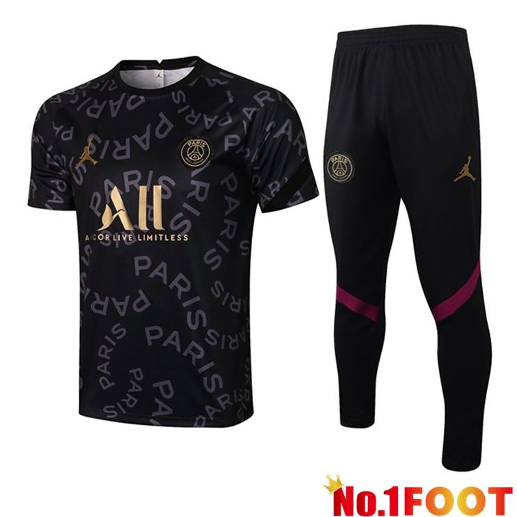 Paris PSG Jordan Training T Shirt + Pants Black 2021/2022