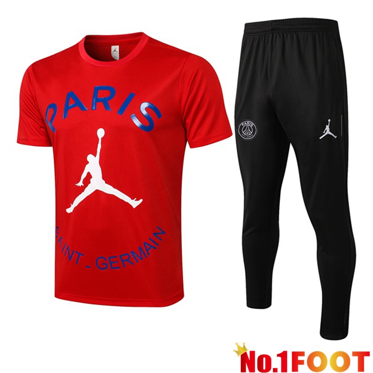 Paris PSG Jordan Training T Shirt + Pants Red 2021/2022