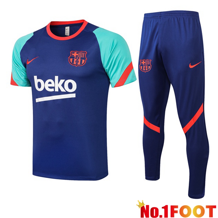 FC Barcelona Training T Shirt + Pants Blue 2021/2022