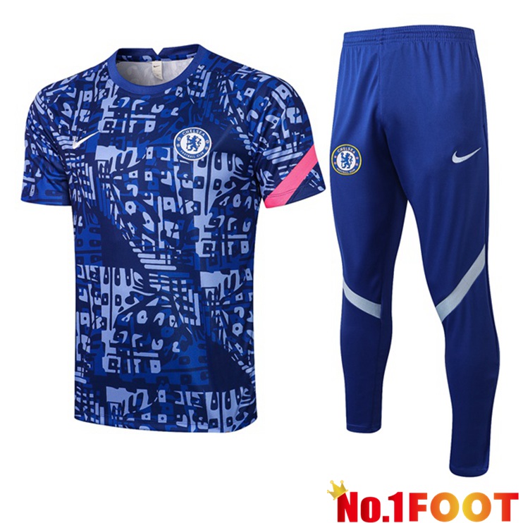 FC Chelsea Training T Shirt + Pants Blue 2021/2022