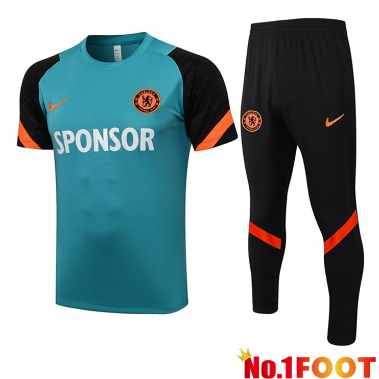 FC Chelsea Training T Shirt + Pants Green 2021/2022