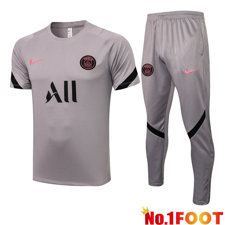 Paris PSG Training T Shirt + Pants Grey 2021/2022