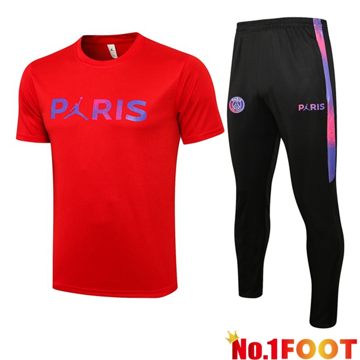 Paris PSG Jordan Training T Shirt + Pants Red 2021/2022