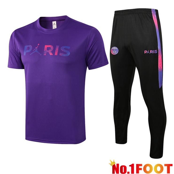 Paris PSG Jordan Training T Shirt + Pants Purple 2021/2022