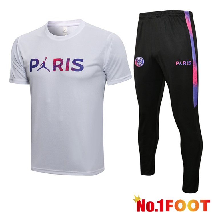 Paris PSG Jordan Training T Shirt + Pants White 2021/2022