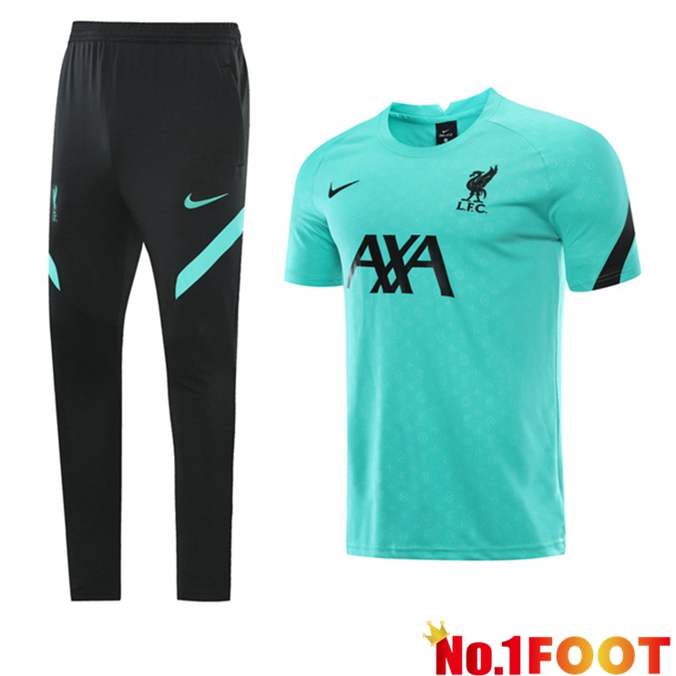 FC Liverpool Training T Shirt + Pants Green 2021/2022