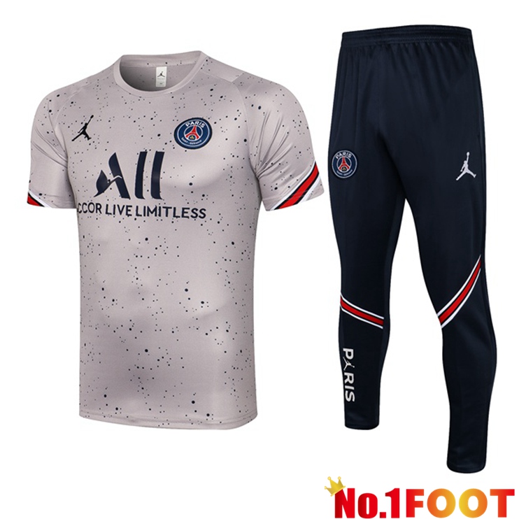 Paris PSG Jordan Training T Shirt + Pants Grey 2021/2022