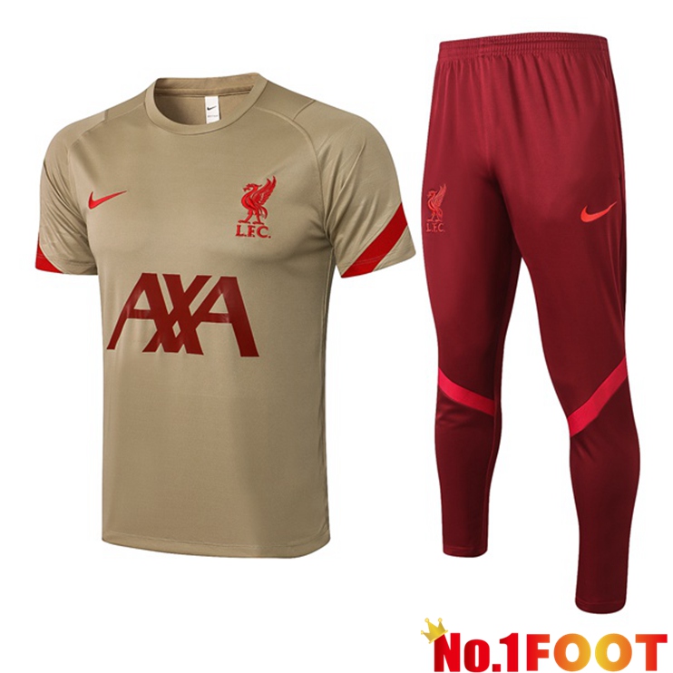 FC Liverpool Training T Shirt + Pants Yellow 2021/2022