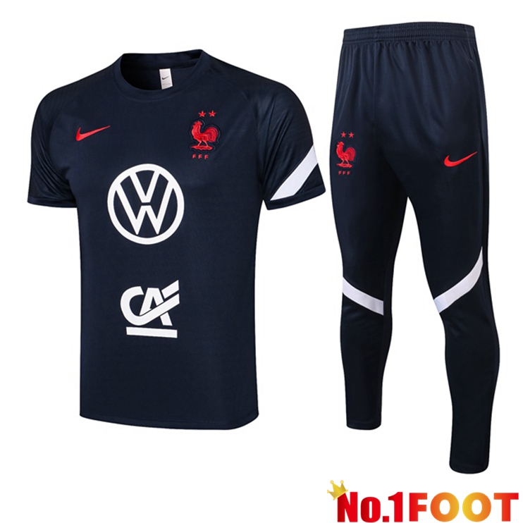 France Training T Shirt + Pants Blue Royal 2021/2022