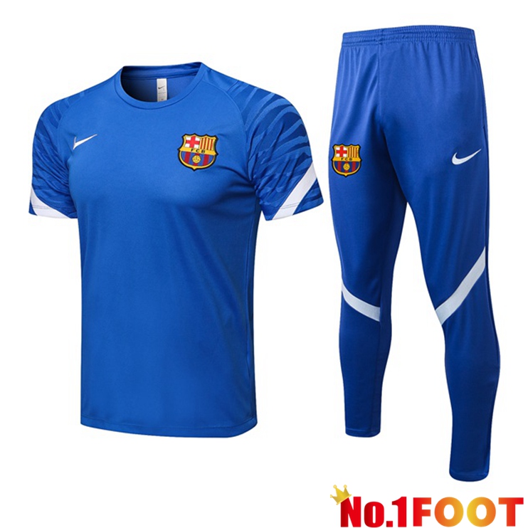 FC Barcelona Training T Shirt + Pants Blue 2021/2022