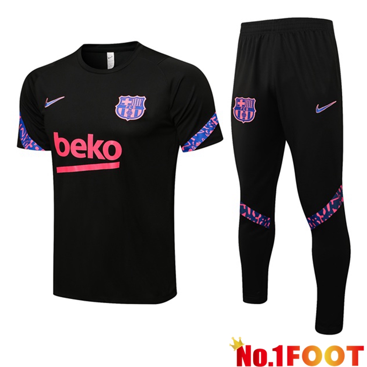 FC Barcelona Training T Shirt + Pants Black 2021/2022