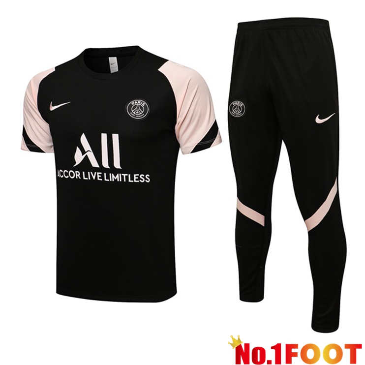 Paris PSG Training T Shirt + Pants Black Rose 2021/2022