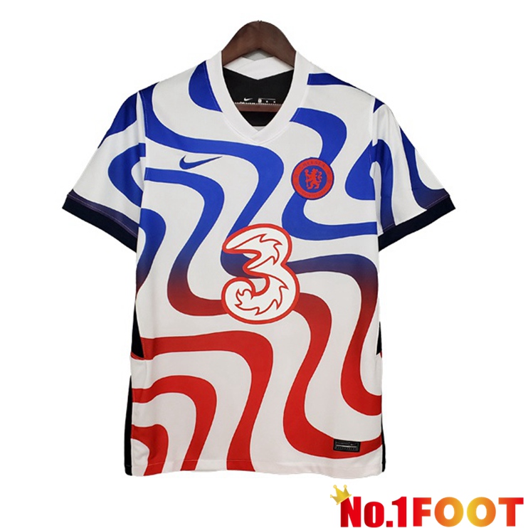 FC Chelsea Training T Shirt Blue White 2021/2022 - Click Image to Close