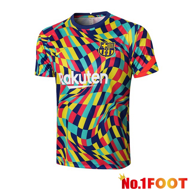 FC Barcelona Training T Shirt Yellow Blue 2021/2022