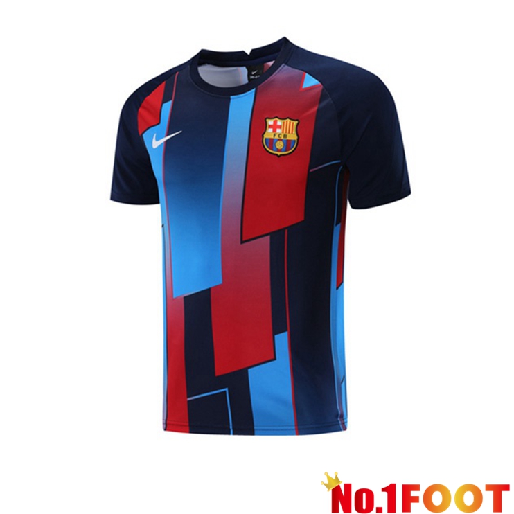 FC Barcelona Training T Shirt Blue Red 2021/2022