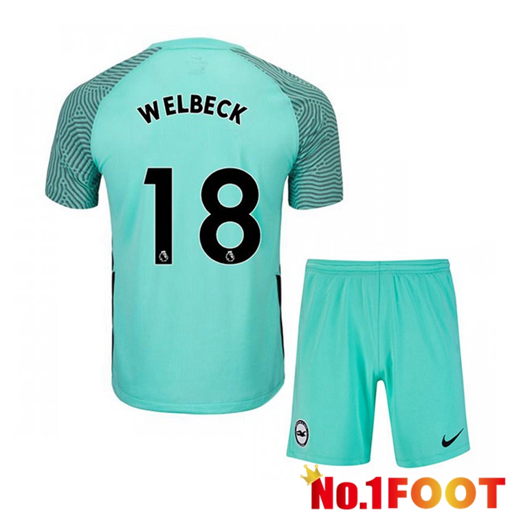 Brentford FC (WELBECK 18) Kids Away Jersey Green 2021/22